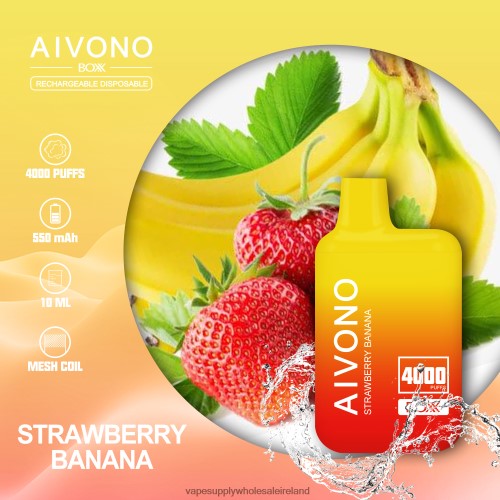 Vape Wholesale Ireland - Aivono AIM BOXX 4000 Strawberry Banana HLD040231