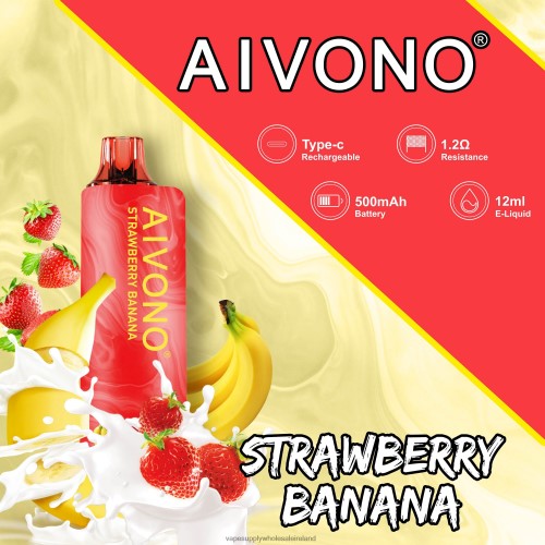 E Cigarette Wholesale - Aivono AIM GUN 7000 Strawberry Banana HLD040107