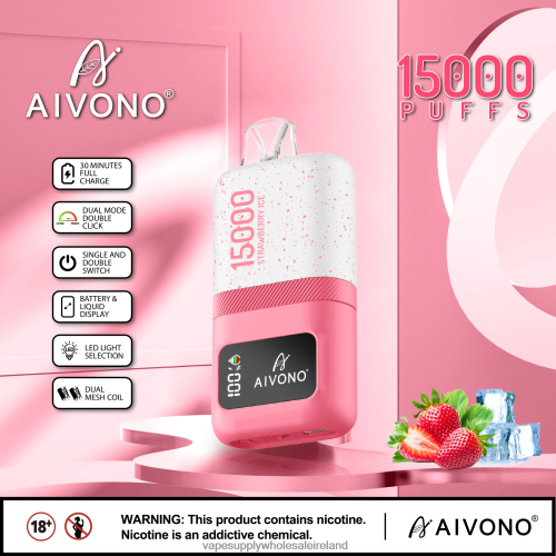 Vape Wholesale Ireland - Aivono AIM magic 15000 Strawberry Ice HLD04071