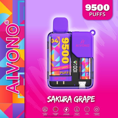 E Cig Wholesale - Aivono AIM TANK 9500 Sakura Grape HLD04036