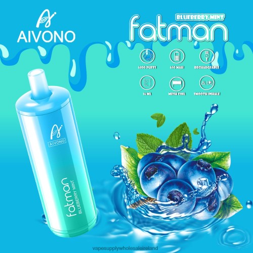 Vape Wholesale Europe - Aivono FATMAN 6800 Blueberry Mint HLD04022