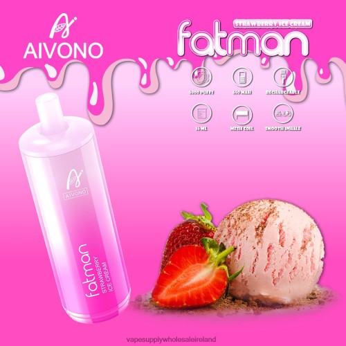 Vape Wholesale Ireland - Aivono FATMAN 6800 Strawberry Ice Cream HLD04021