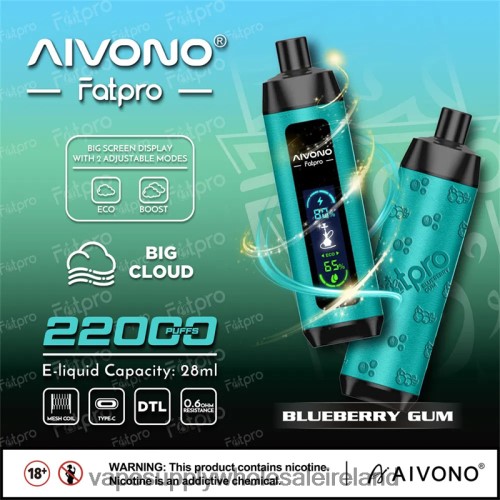 Electronic Cigarette Wholesale - Aivono Fatpro 22000 Blueberry Gum HLD0409