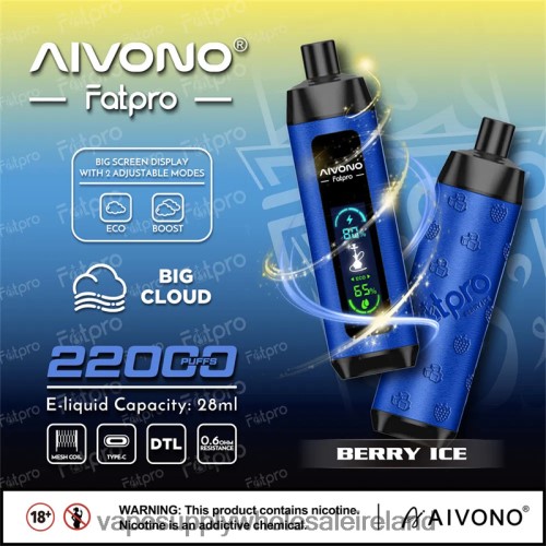 Electronic Cigarette Wholesale Supplier - Aivono Fatpro 22000 Berry Ice HLD04010