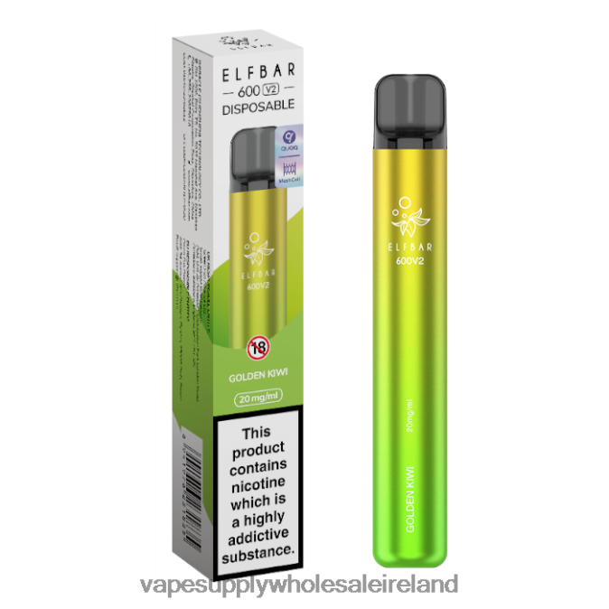 e cigarette wholesale - 0T2H283 Golden Kiwi ELFBAR 600V2 20mg