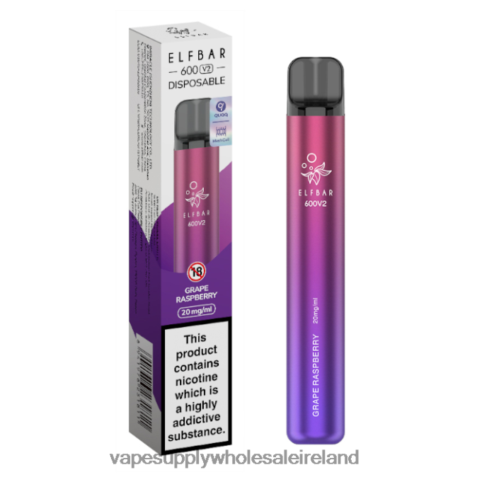 electronic cigarette wholesale - 0T2H285 Grape Raspberry ELFBAR 600V2 20mg