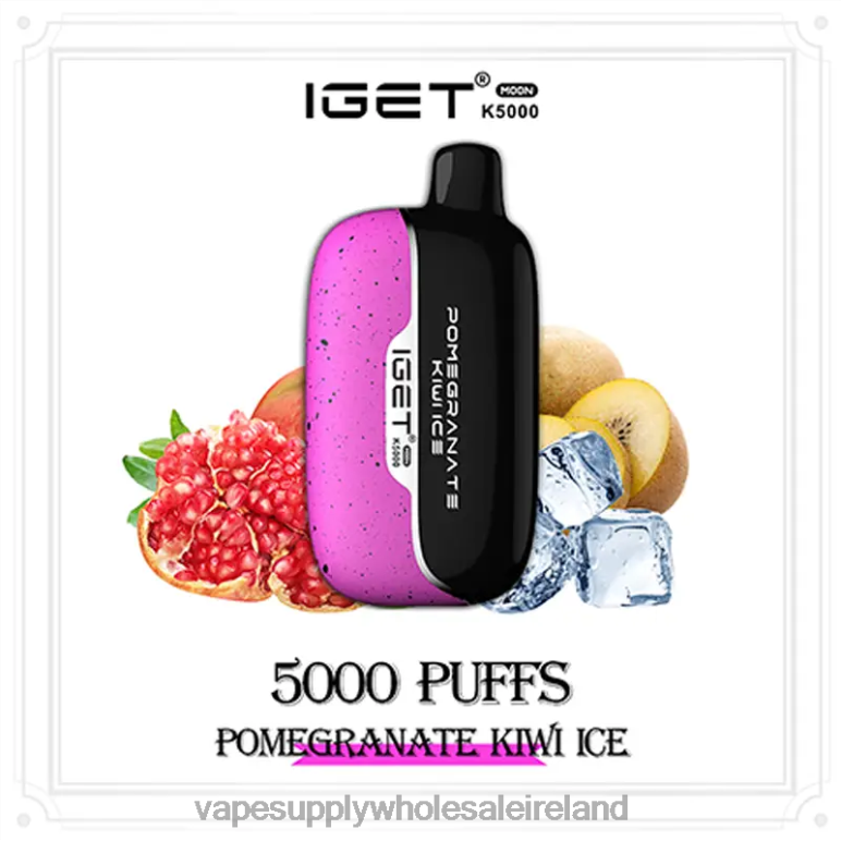 E Cigarette Wholesale - IGET Moon K5000 LR6HR17 Pomegranate Kiwi Ice