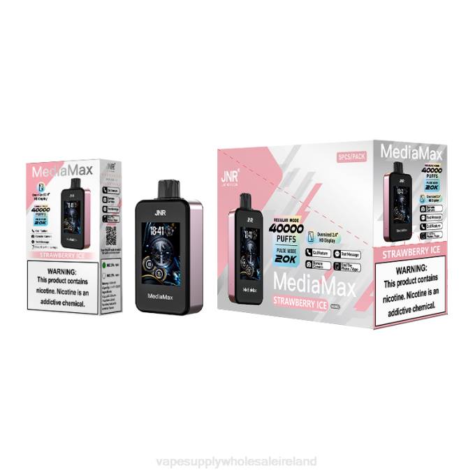 42HB17 Vape wholesale Europe -JNR MediaMax 40k Puff Strawberry Ice