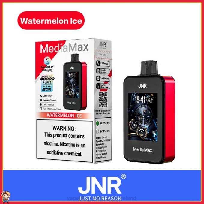 42HB18 Vape wholesale Ireland -JNR MediaMax 40k Puff Watermelon Ice