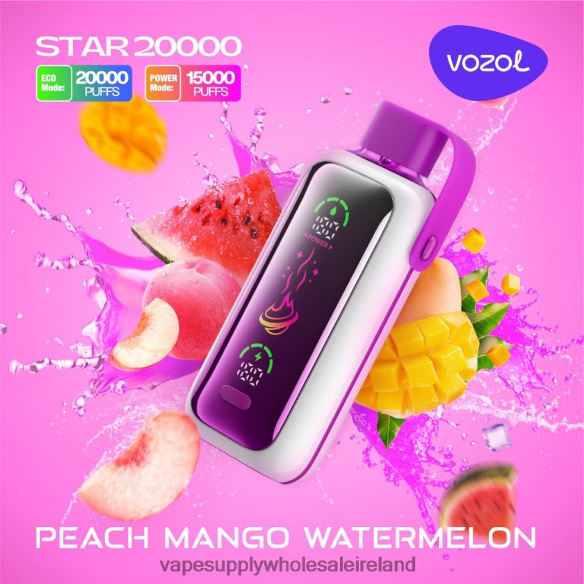 E Cig Wholesale - VOZOL STAR 20000 PP0LBV16 PEACH MANGO WATERMELON