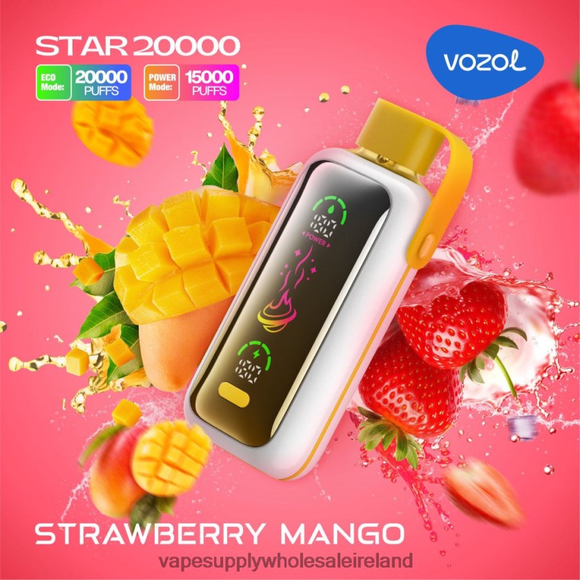 Vape Wholesale Ireland - VOZOL STAR 20000 PP0LBV1 STRAWBERRY MANGO